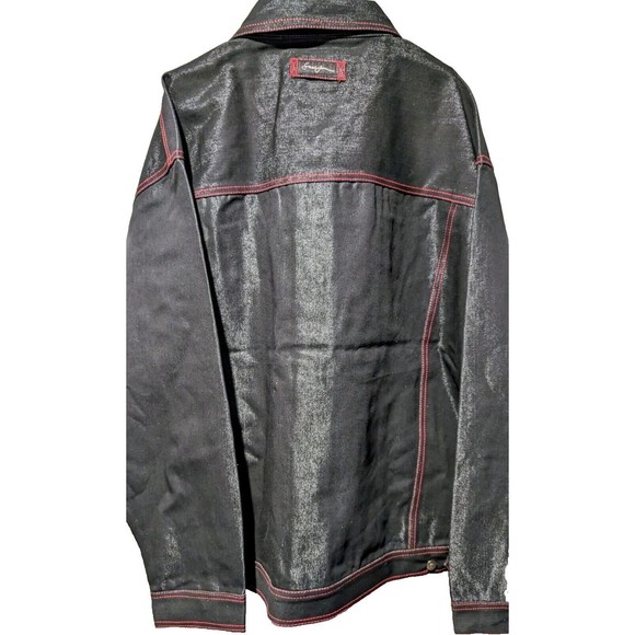 Deadstock Y2K Arctic Serial Jean Black Denim Jacket 2XL Glanz Hip Hop Urban NWT - Picture 4 of 16